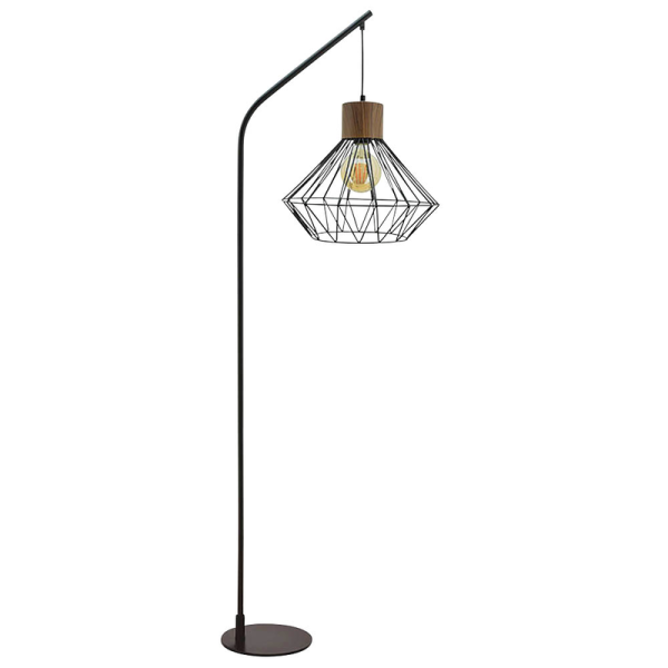 Sequoia Stehlampe schwarz, akazie